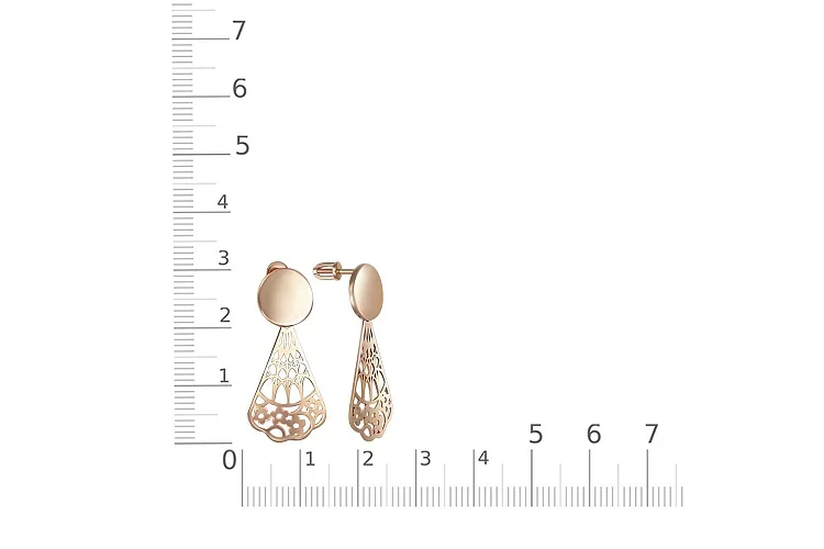 Серьги-пусеты из красного золота без вставок