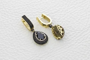 Серьги из жёлтого золота с 280 фианитами