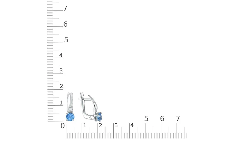 Серьги из белого золота с 2 топазами swiss