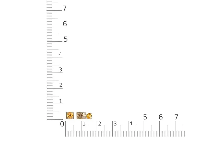 Серьги-пусеты из жёлтого золота с 2 цитринами