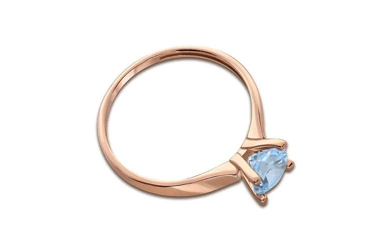 Кольцо из красного золота с топазом sky