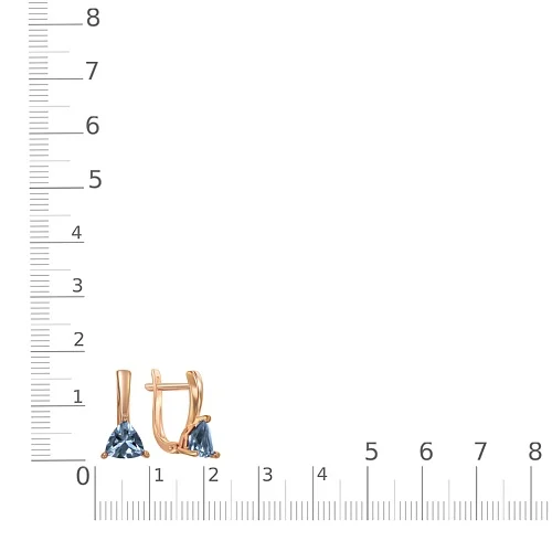 Серьги из красного золота с 2 топазами лондон