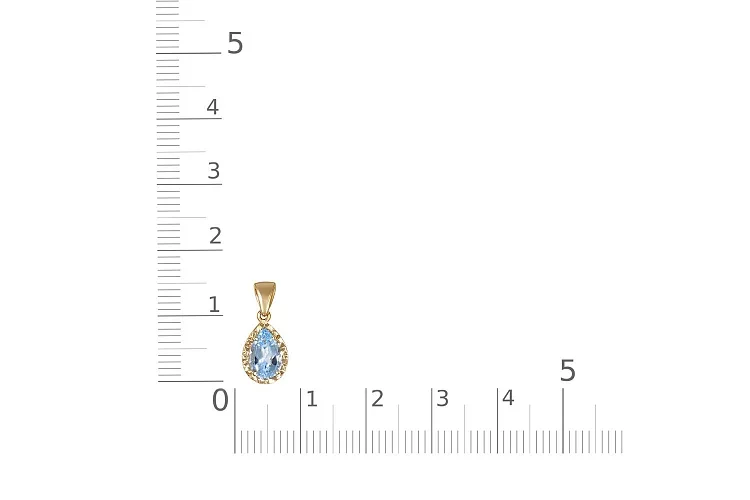 Подвеска из жёлтого золота с топазом sky