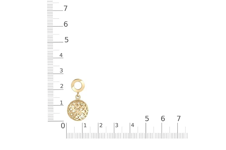 Подвеска серёг-трансформеров Шар из жёлтого золота без вставок