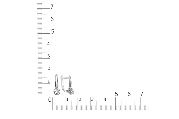 Серьги из белого золота с 2 бриллиантами