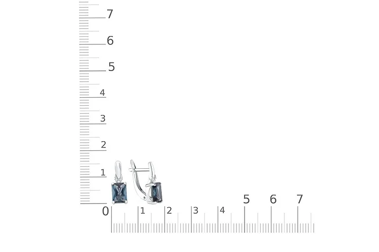 Серьги из белого золота с 2 топазами лондон и 6 бриллиантами