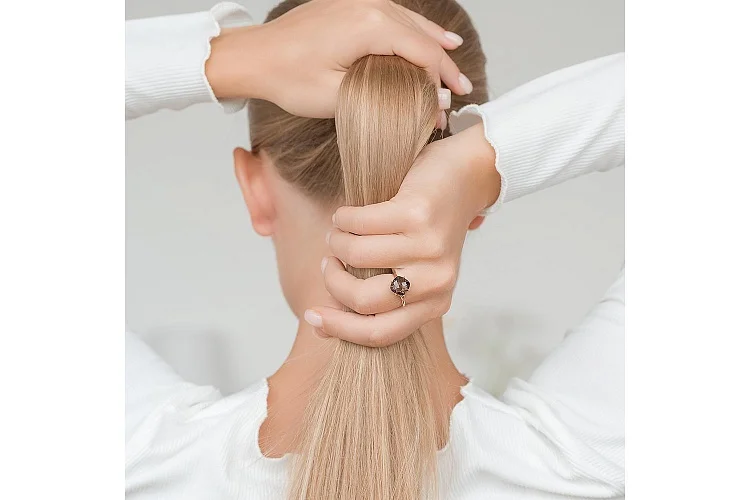 Кольцо из жёлтого золота с раухтопазом