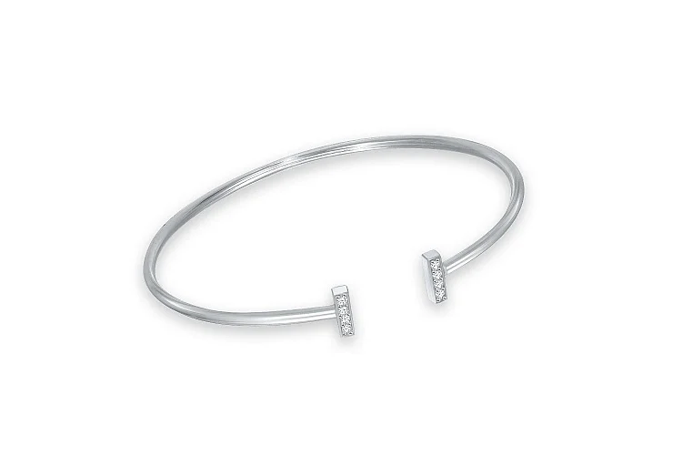 Браслет из белого золота с 8 фианитами