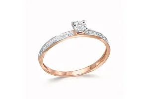 Кольцо из красного золота с 19 бриллиантами