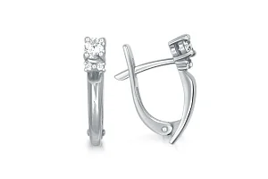 Серьги из белого золота с 6 бриллиантами