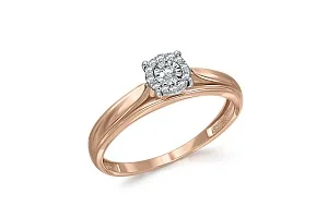 Кольцо из красного золота с 13 бриллиантами