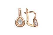 Серьги из красного золота с 16 бриллиантами