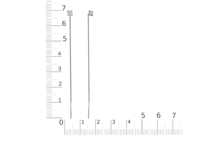 Серьги-продёвки из белого золота с 2 бриллиантами