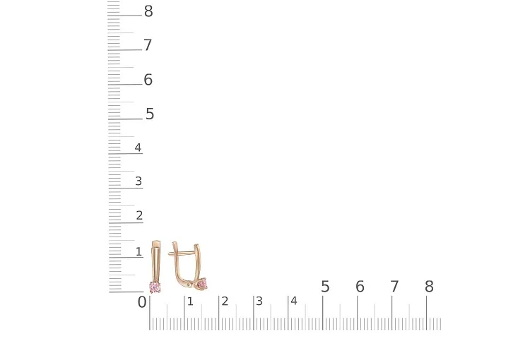 Серьги из красного золота с 2 ситаллами