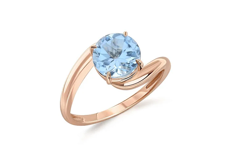 Кольцо из красного золота с топазом sky