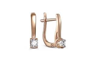 Серьги из красного золота с 2 бриллиантами