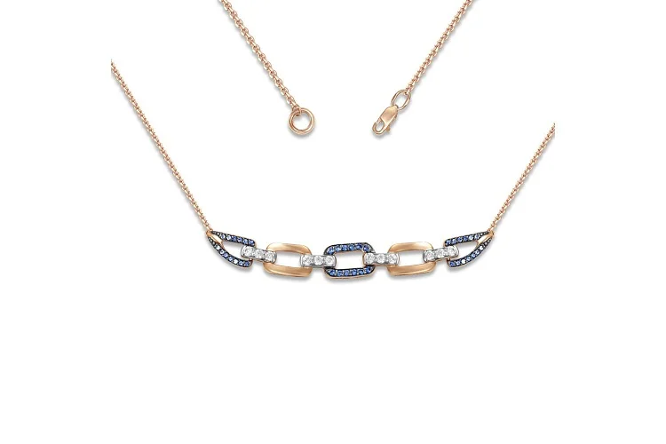 Колье из красного золота с 50 фианитами