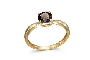 Кольцо из жёлтого золота с раухтопазом