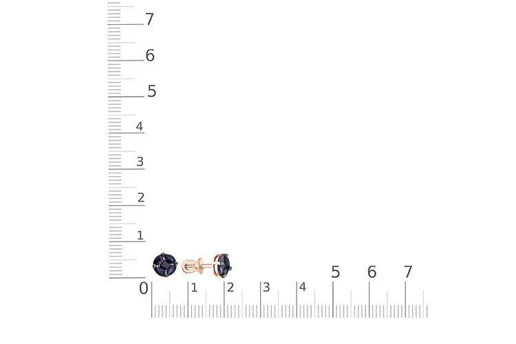 Серьги-пусеты из красного золота с 10 сапфирами