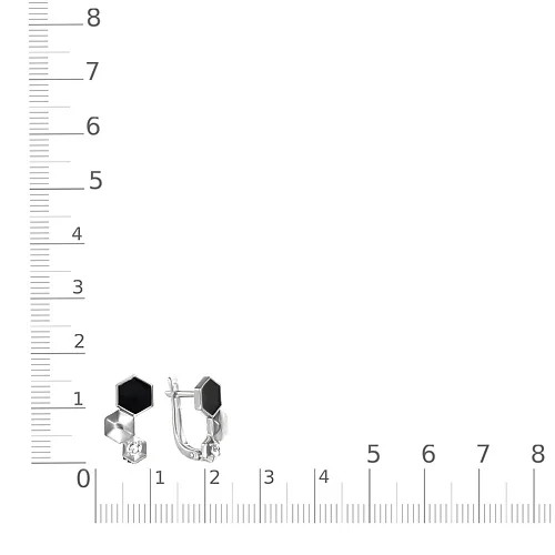 Серьги из белого золота с 2 фианитами