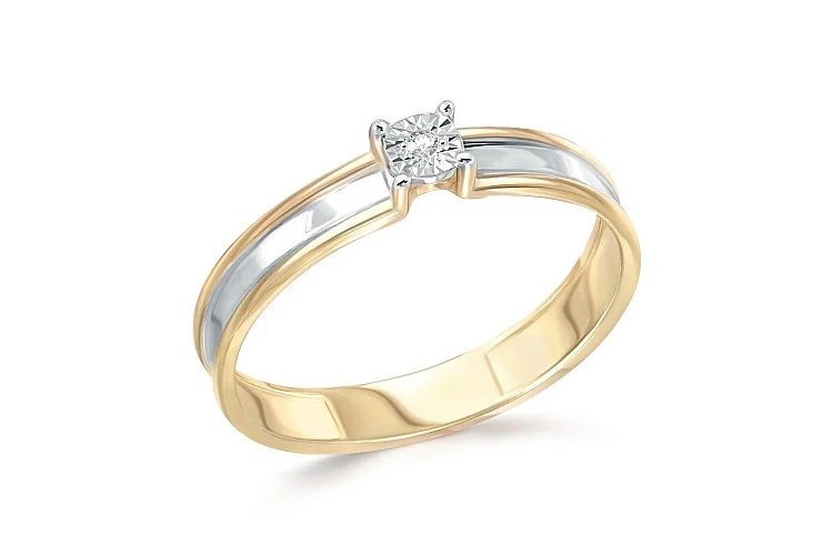 Кольцо из жёлтого золота с бриллиантом