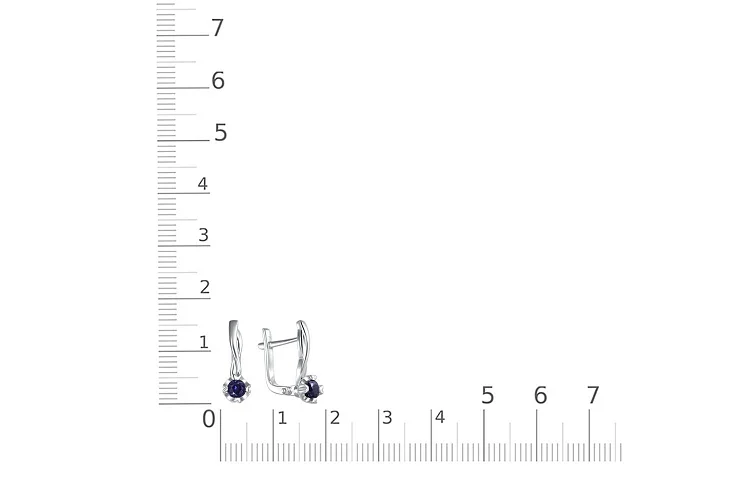Серьги из белого золота с 2 сапфирами