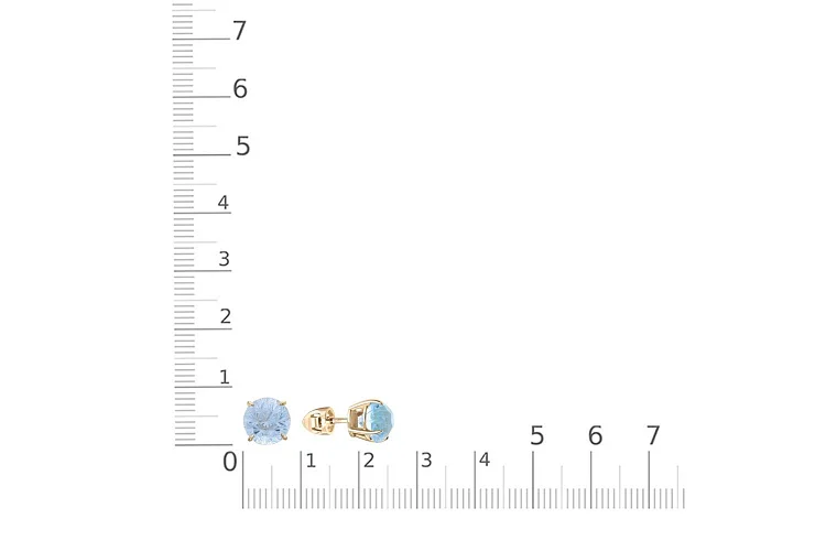 Серьги-пусеты из жёлтого золота с 2 топазами sky