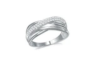 Кольцо из белого золота с 37 фианитами