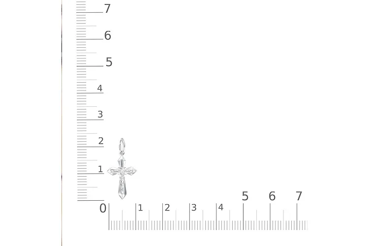 Крест из белого золота без вставок
