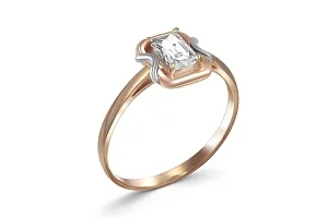 Кольцо из красного золота с горным хрусталём