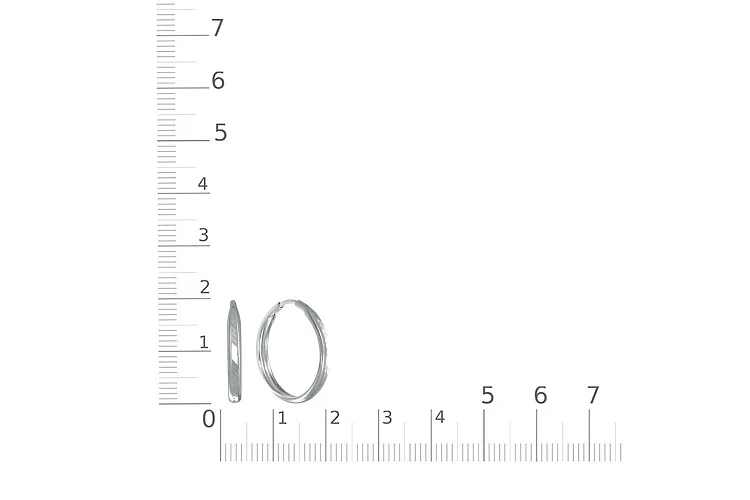 Серьги-конго из белого золота без вставок