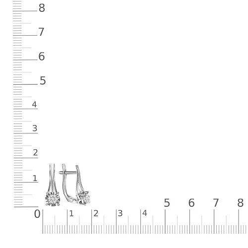 Серьги Малинки из белого золота с 14 бриллиантами