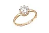 Кольцо Корона из красного золота с кристаллом swarovski
