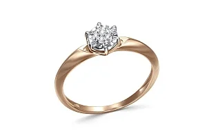 Кольцо Малинка из красного золота с 7 бриллиантами