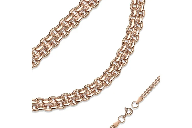 Цепь плетение бисмарк ⌀ нити 0,50 мм  из красного золота