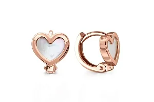 Серьги Сердца из красного золота с перламутром