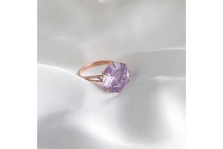 Кольцо из красного золота с ситаллом