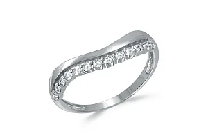 Кольцо из белого золота с 13 фианитами