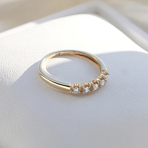 Кольцо Дорожка из красного золота с 5 бриллиантами