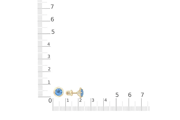 Серьги-пусеты из жёлтого золота с 2 топазами swiss