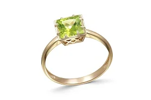 Кольцо из жёлтого золота с хризолитом