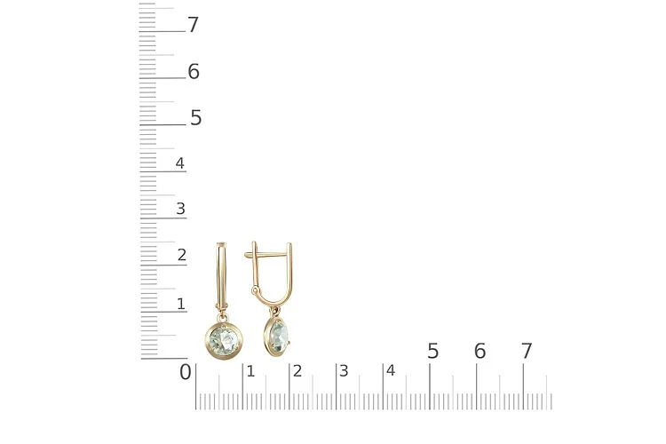 Серьги из жёлтого золота с 2 аметистами