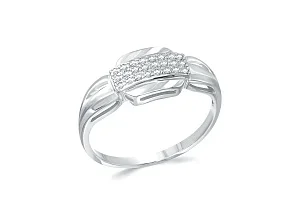 Кольцо из белого золота с 24 фианитами