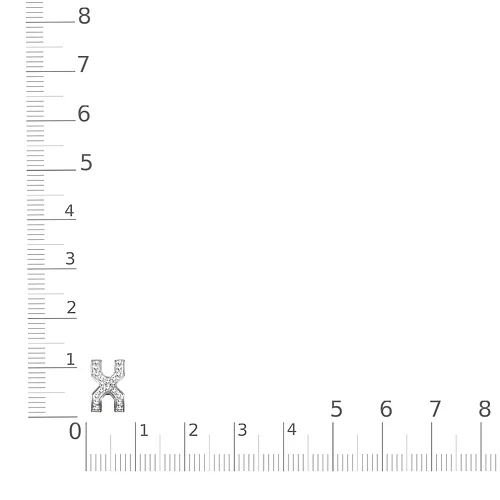 Подвеска буква Х из белого золота с 18 фианитами