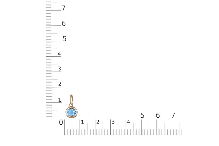 Подвеска из красного золота с топазом swiss и 6 фианитами