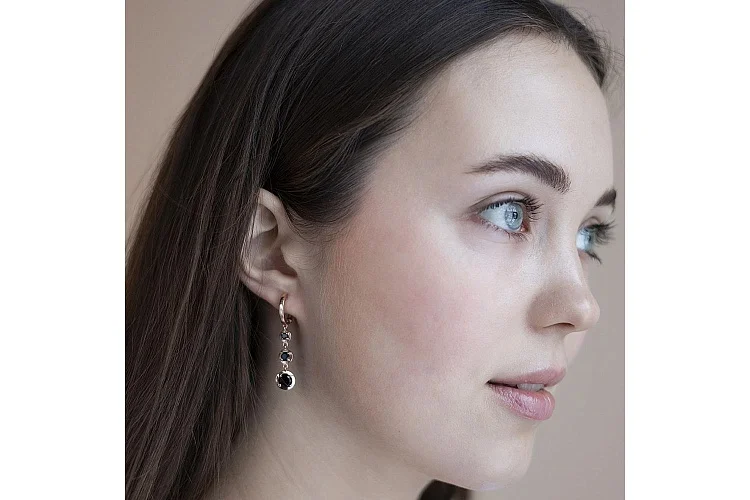 Серьги из красного золота с 6 агатами