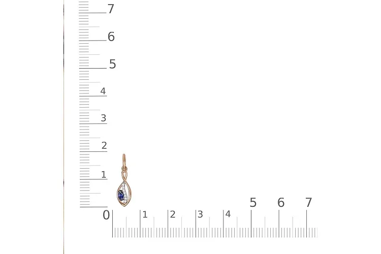 Подвеска из красного золота с сапфиром и 7 бриллиантами