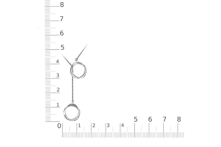 Колье Круг из белого золота с 16 фианитами