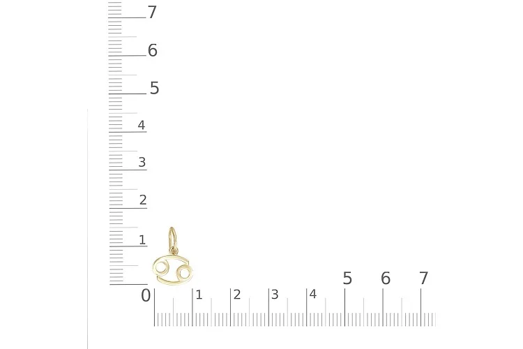 Подвеска Рак из жёлтого золота без вставок