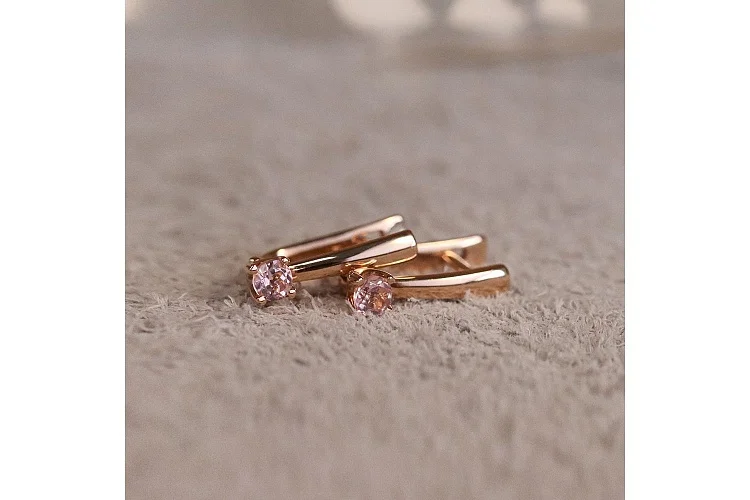 Серьги из красного золота с 2 ситаллами